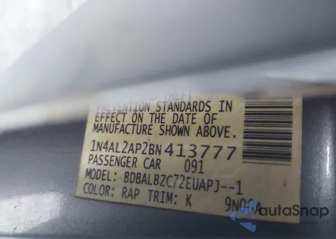 2011 Nissan Altima 2.5 S z USA, uszkodzony, nr VIN 1N4AL2AP2BN413777